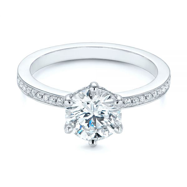 Six Prong Classic Diamond Engagement Ring [Setting Only] - EC050 - Roselle Jewelry
