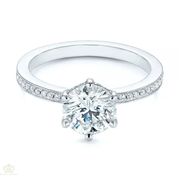 Six Prong Classic Diamond Engagement Ring [Setting Only] - EC050 - Roselle Jewelry
