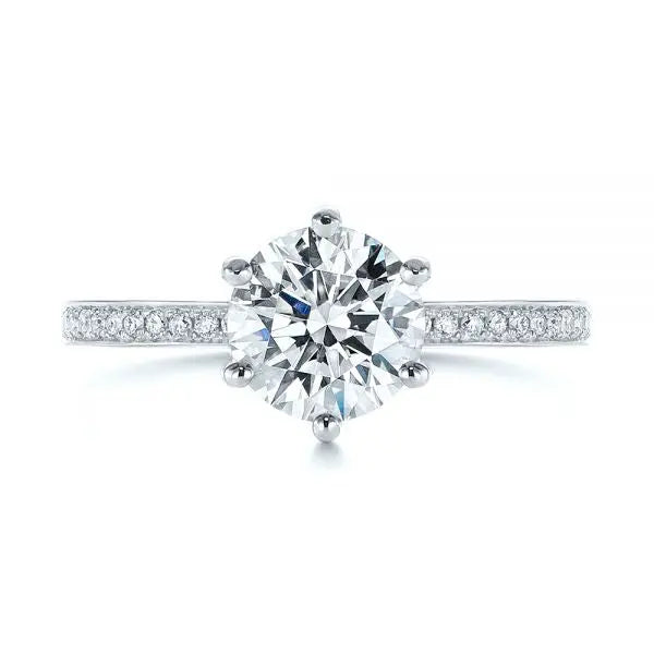 Six Prong Classic Diamond Engagement Ring [Setting Only] - EC050 - Roselle Jewelry