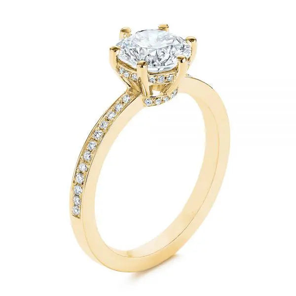 Six Prong Classic Diamond Engagement Ring [Setting Only] - EC050 - Roselle Jewelry