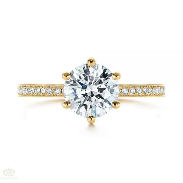 Six Prong Classic Diamond Engagement Ring [Setting Only] - EC050 - Roselle Jewelry