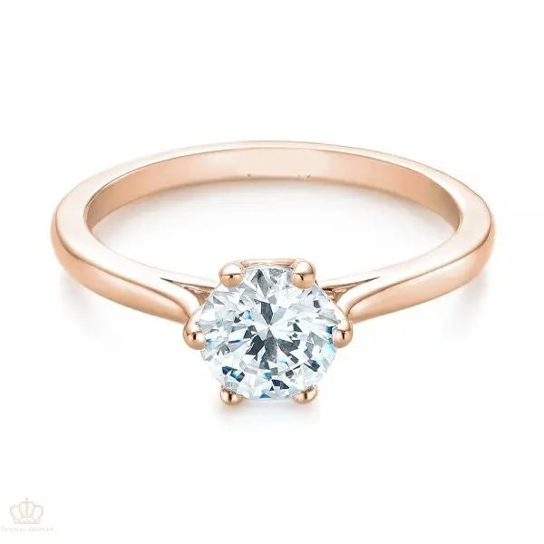 Six Prong Solitaire Diamond Engagement Ring [Setting Only] - EC046 - Roselle Jewelry