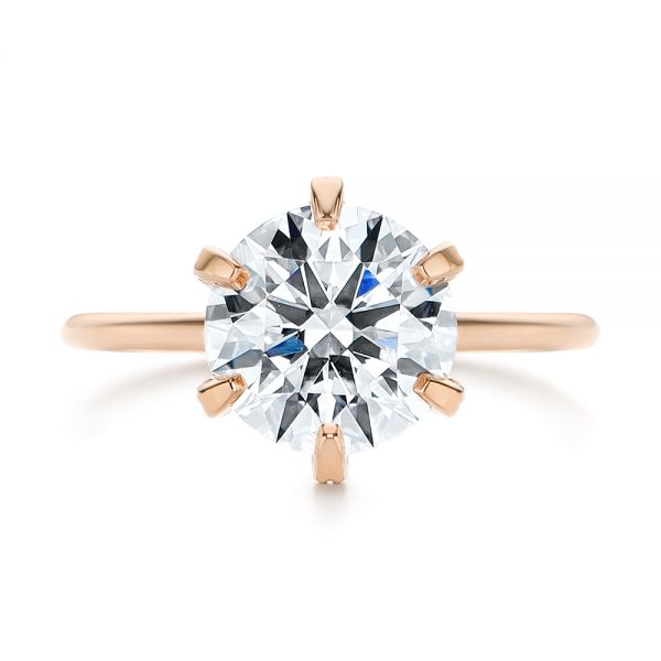 Six Prong Round Brilliant Engagement Ring [Setting Only] - EC025 - Roselle Jewelry