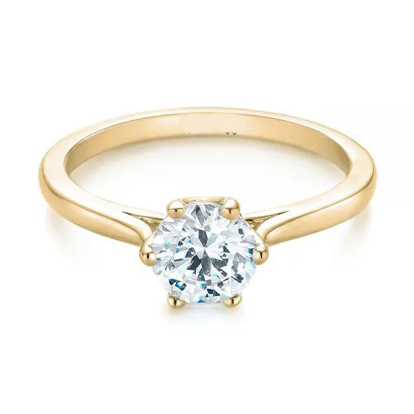 Six Prong Solitaire Diamond Engagement Ring [Setting Only] - EC046 - Roselle Jewelry