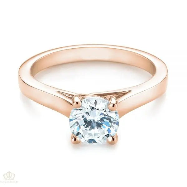 Four Prong center twist Solitaire Diamond Engagement Ring [Setting Only] - EC038 - Roselle Jewelry