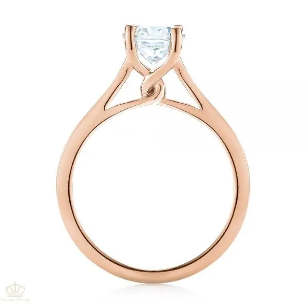 Four Prong center twist Solitaire Diamond Engagement Ring [Setting Only] - EC038 - Roselle Jewelry