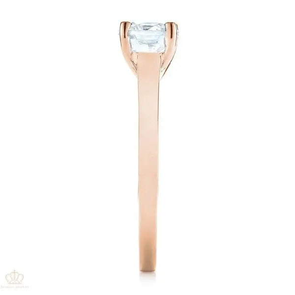 Four Prong center twist Solitaire Diamond Engagement Ring [Setting Only] - EC038 - Roselle Jewelry