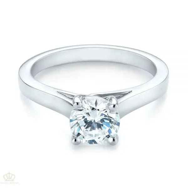 Four Prong center twist Solitaire Diamond Engagement Ring [Setting Only] - EC038 - Roselle Jewelry