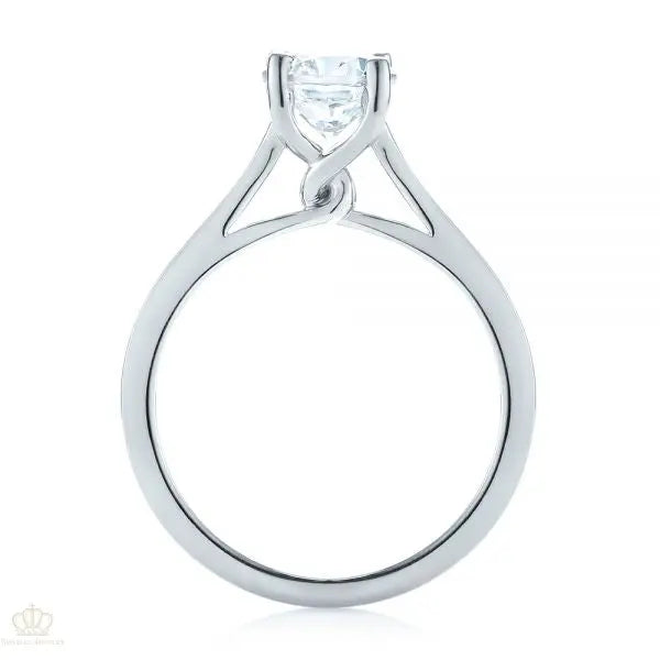 Four Prong center twist Solitaire Diamond Engagement Ring [Setting Only] - EC038 - Roselle Jewelry