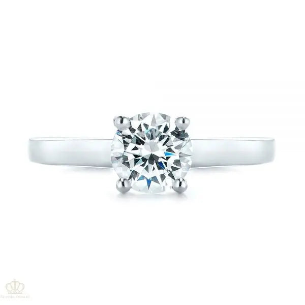 Four Prong center twist Solitaire Diamond Engagement Ring [Setting Only] - EC038 - Roselle Jewelry