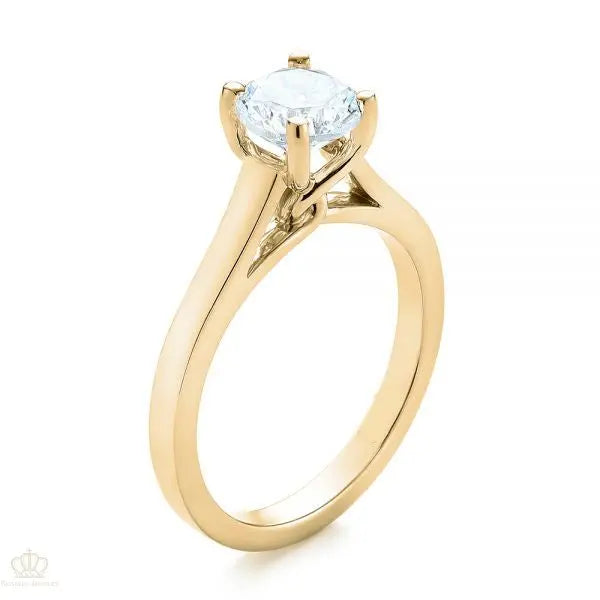 Four Prong center twist Solitaire Diamond Engagement Ring [Setting Only] - EC038 - Roselle Jewelry