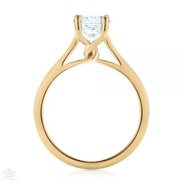 Four Prong center twist Solitaire Diamond Engagement Ring [Setting Only] - EC038 - Roselle Jewelry