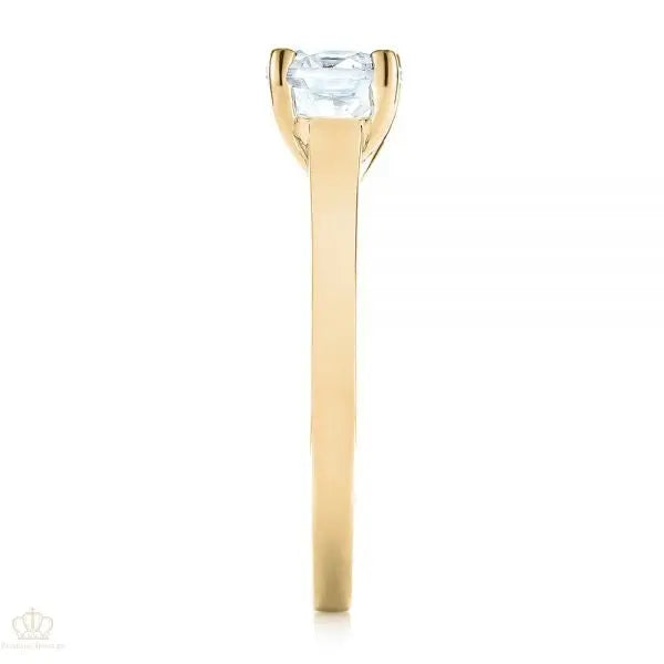 Four Prong center twist Solitaire Diamond Engagement Ring [Setting Only] - EC038 - Roselle Jewelry