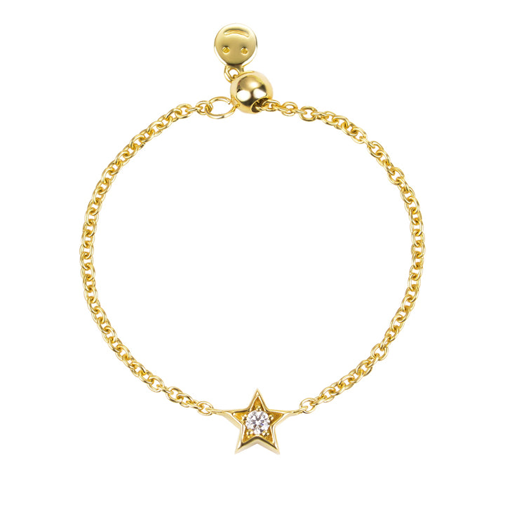 18K Light Luxury Star Chain Rings - LR7 - Roselle Jewelry