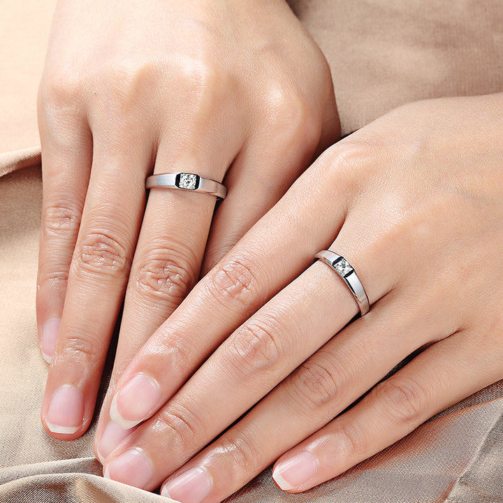 Couple Rings Diamond Wedding Ring Set - WM10 - Roselle Jewelry