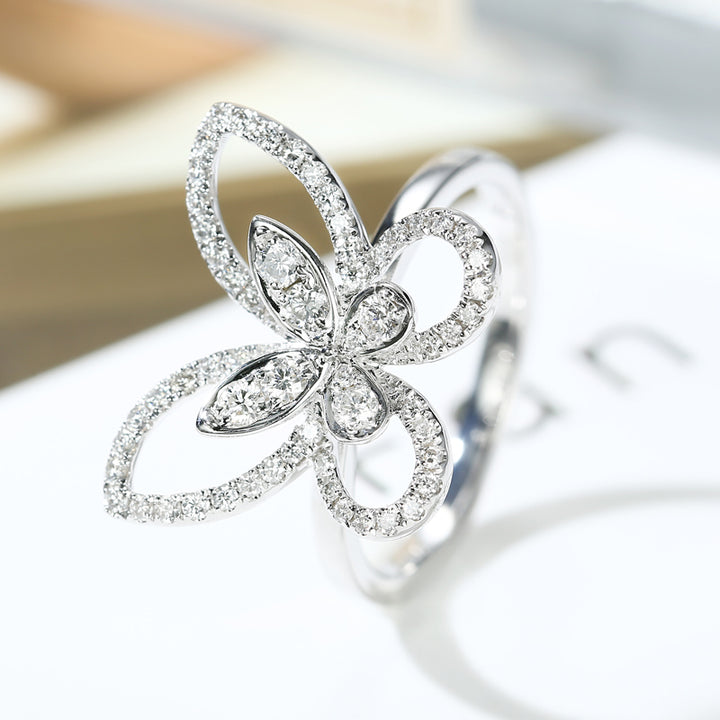 Cutout Butterfly Mini Diamond Ring [pre order] - SR001 - Roselle Jewelry
