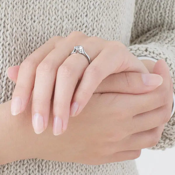 Four Prong Round Brilliant Engagement Ring [Setting Only] - EC021 - Roselle Jewelry