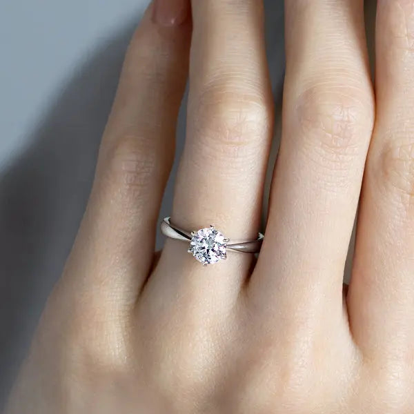 Six Prong Round Brilliant Engagement Ring [Setting Only] - EC010 - Roselle Jewelry