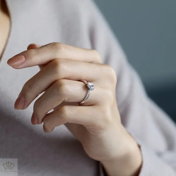 Six Prong Round Brilliant Engagement Ring [Setting Only] - EC010 - Roselle Jewelry