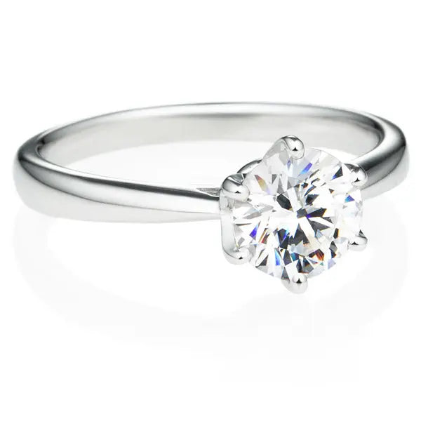 Six Prong Round Brilliant Engagement Ring [Setting Only] - EC010 - Roselle Jewelry