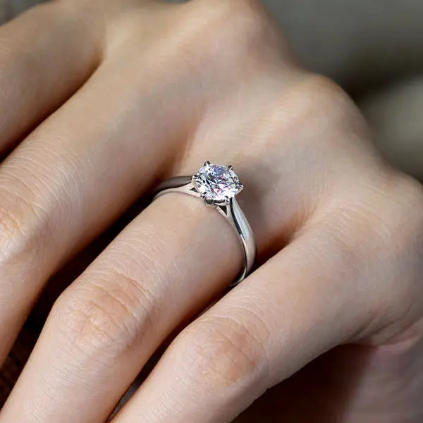 Six Prong Round Brilliant Engagement Ring [Setting Only] - EC015 - Roselle Jewelry