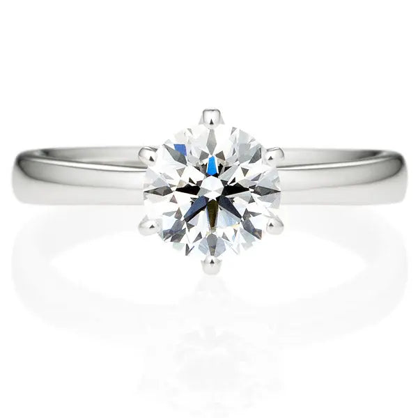 Six Prong Round Brilliant Engagement Ring [Setting Only] - EC012 - Roselle Jewelry