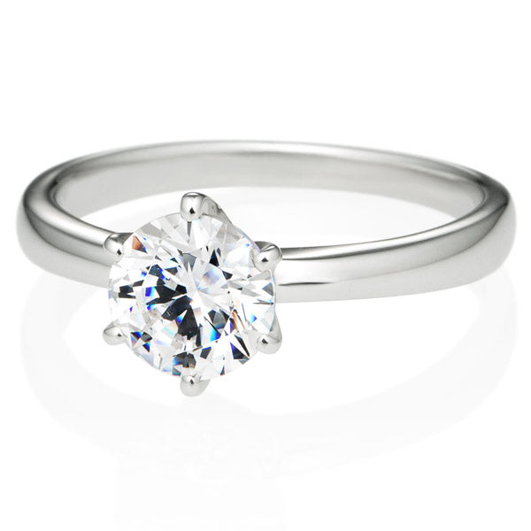Six Prong Round Brilliant Engagement Ring [Setting Only] - EC012 - Roselle Jewelry