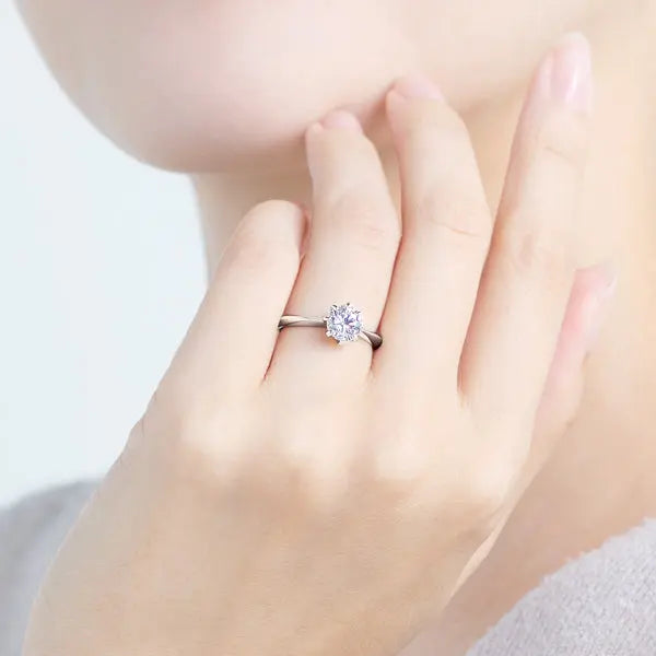 Six Prong Solitaire Round Brilliant Engagement Ring [Setting Only] - EC008 - Roselle Jewelry