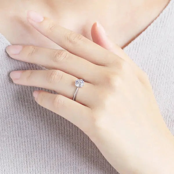 Six Prong Solitaire Round Brilliant Engagement Ring [Setting Only] - EC008 - Roselle Jewelry