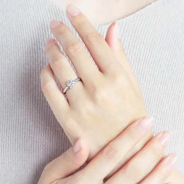 Six Prong Round Brilliant Engagement Ring [Setting Only] - EC018 - Roselle Jewelry