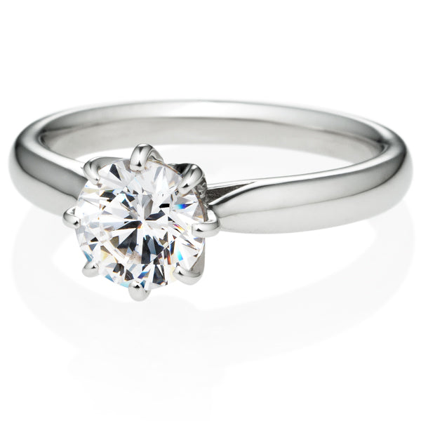 Six Prong Round Brilliant Engagement Ring [Setting Only] - EC018 - Roselle Jewelry