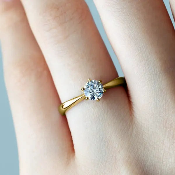 Six Prong Round Brilliant Engagement Ring [Setting Only] - EC010 - Roselle Jewelry