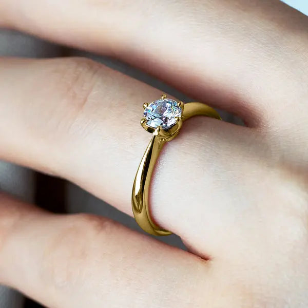 Six Prong Round Brilliant Engagement Ring [Setting Only] - EC010 - Roselle Jewelry