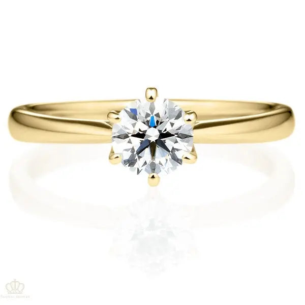 Six Prong Round Brilliant Engagement Ring [Setting Only] - EC010 - Roselle Jewelry
