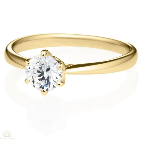 Six Prong Round Brilliant Engagement Ring [Setting Only] - EC010 - Roselle Jewelry