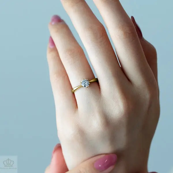 Six Prong Round Brilliant Engagement Ring [Setting Only] - EC010 - Roselle Jewelry