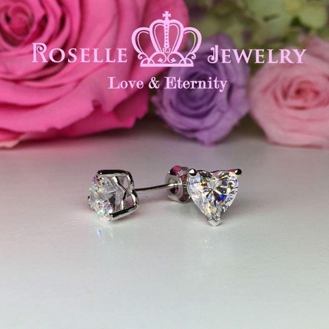 Heart Shape Stud Earrings - EH1 - Roselle Jewelry
