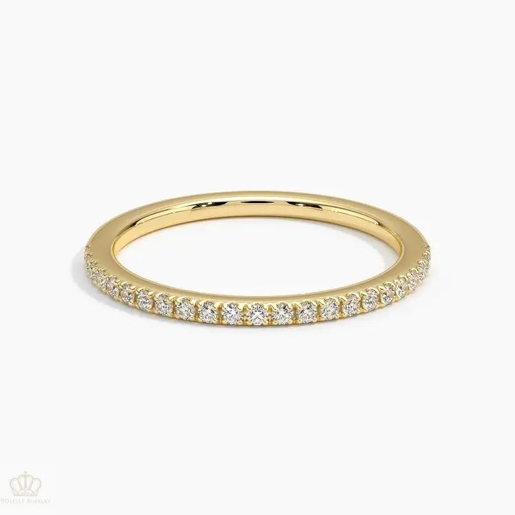 0.16ctw Petite Ballad Pave Half Eternity Diamond Wedding Band Ring - LR23 - Roselle Jewelry