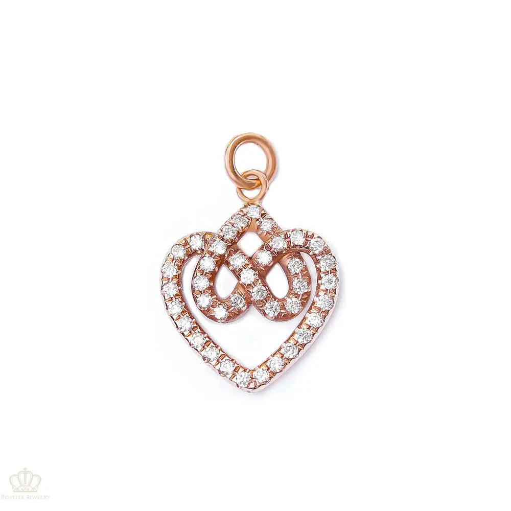 INFINITY HEARTS LOCK KNOT DIAMOND PENDANT [pre order] - SN003 - Roselle Jewelry