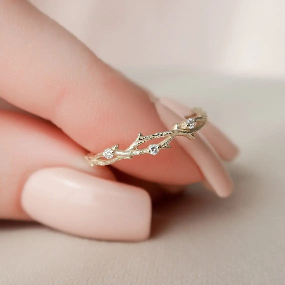 Twig Braided Diamond Fashion Ring - LR18 - Roselle Jewelry