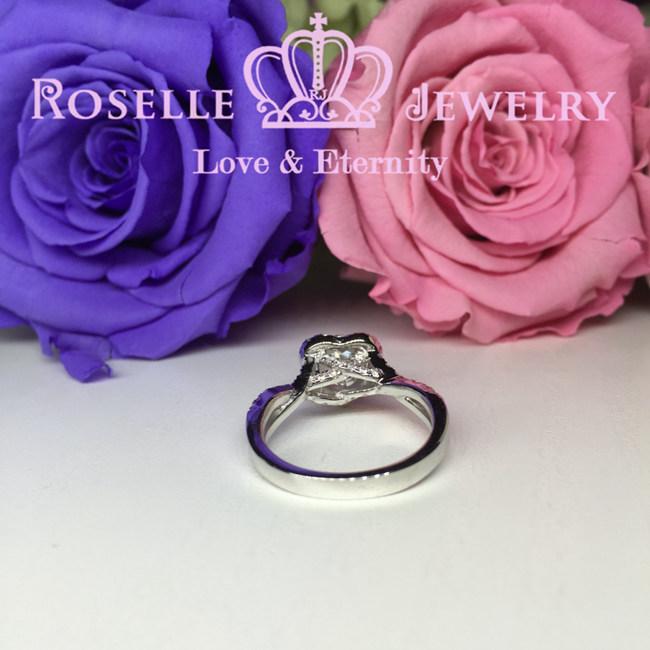 Heart Shape Halo Engagement Ring - V6 - Roselle Jewelry