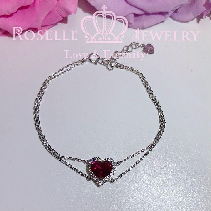 Heart Shape Halo Bracelet - BS11 - Roselle Jewelry