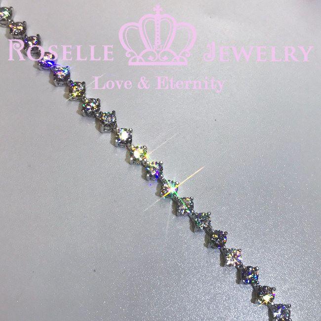 Round Brilliant Cut Four Prong Tennis Bracelet - B15 - Roselle Jewelry