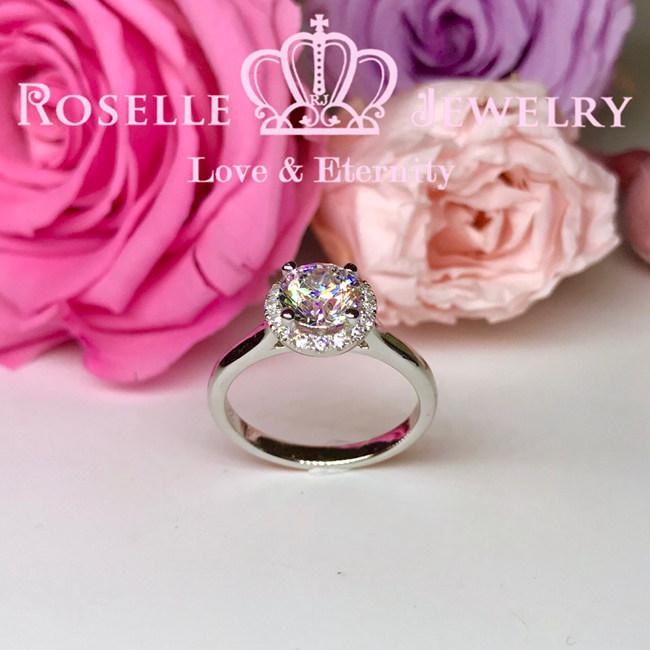 Halo Engagement Ring - V32 - Roselle Jewelry