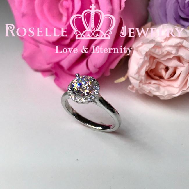 Halo Engagement Ring - V32 - Roselle Jewelry