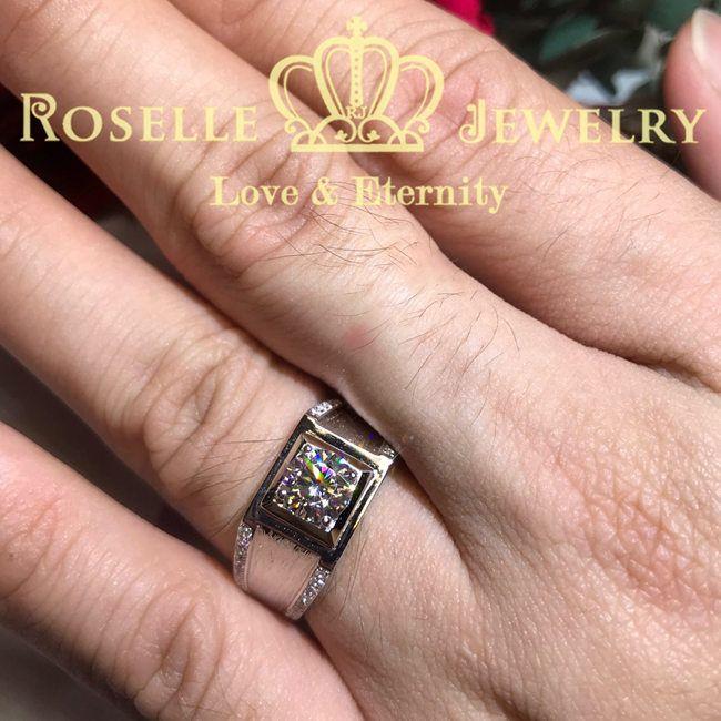 Side Stone Men's Ring - TM1 - Roselle Jewelry