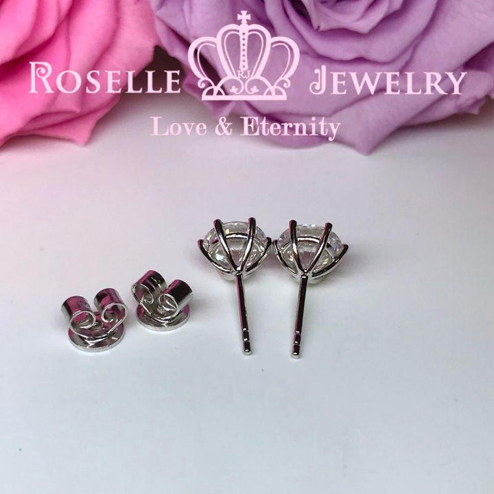 Six Prong Stud Earrings - H150 - Roselle Jewelry