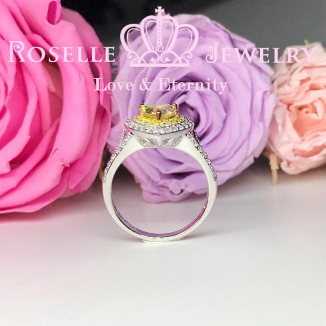 Heart Shape Fancy Yellow Halo Engagement Ring - VH4 - Roselle Jewelry