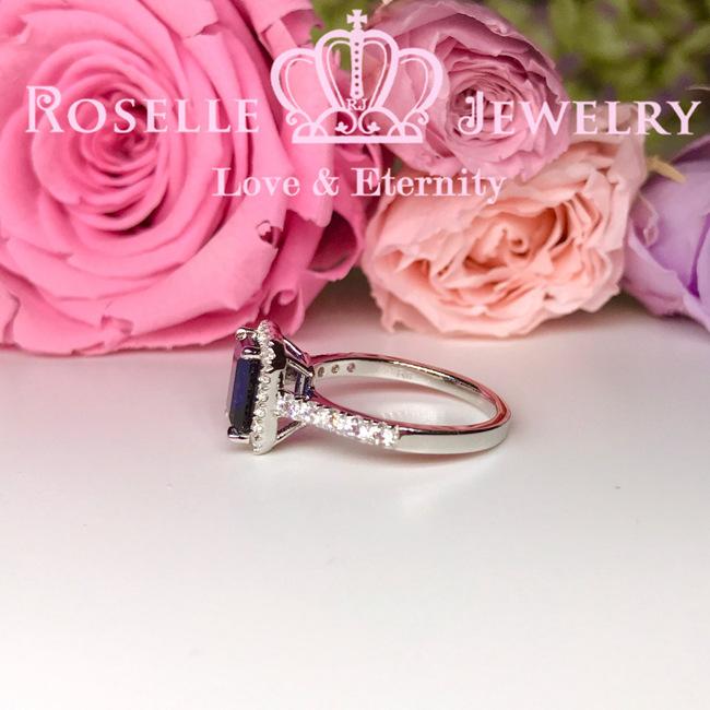 Emerald Cut Halo Engagement Ring - S10 - Roselle Jewelry