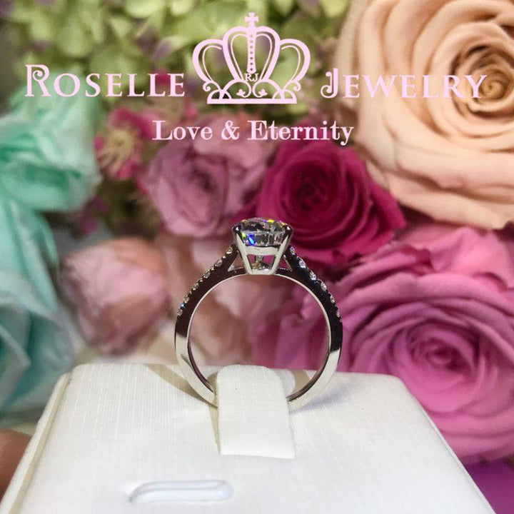 Pear Cut Side Stone Engagement Ring - TP1 - Roselle Jewelry